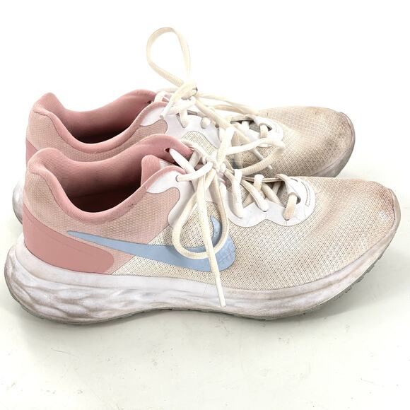 Nike Revolution 5 Sneakers 8.5 Womens White Pink Blue Running Shoes - Picture 1 of 5